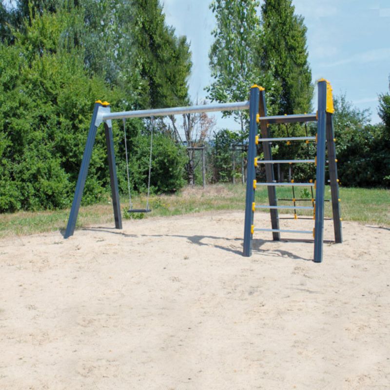 espas Dreieckspiel Aluminium anthrazit mit Schaukel