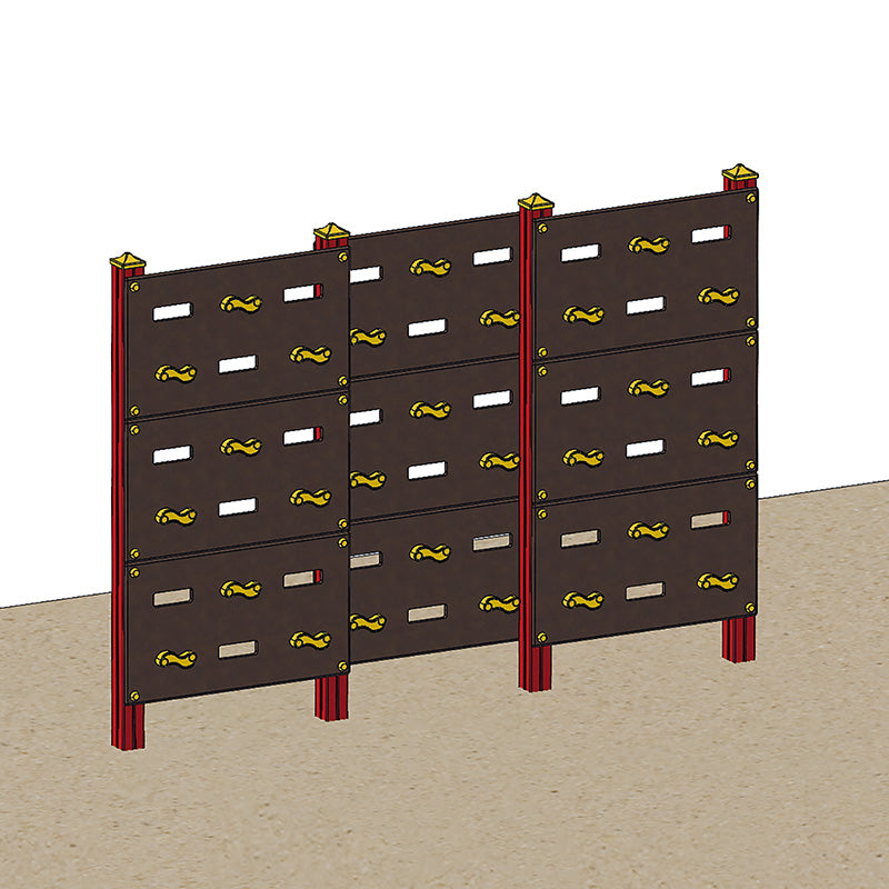 espas Dreier Climbingwand als 3-teilige Kletterwand mit Klettergriffen