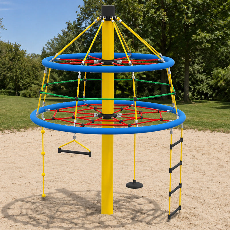 espas climbing net pyramid rotating with powder-coated mast