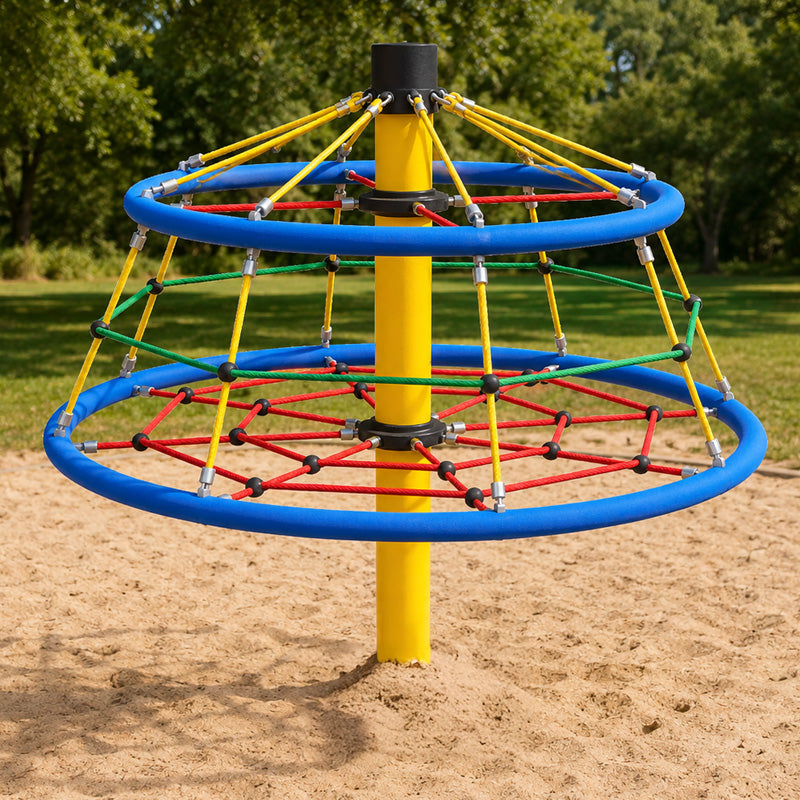 espas climbing net pyramid rotating with powder-coated mast