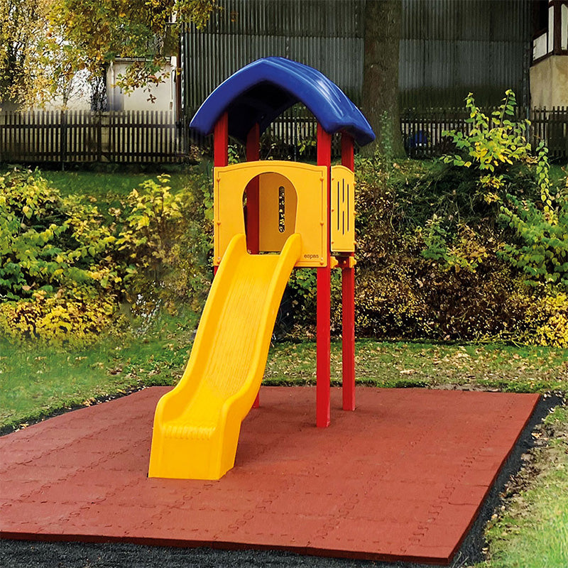 espas Rutschturm mit Dach Aluminium rot