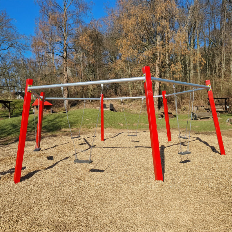 Sechseckschaukel Stahl Rot