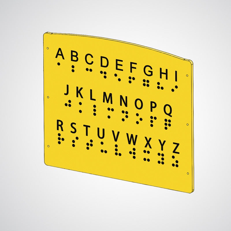 espas fence panel with Braille