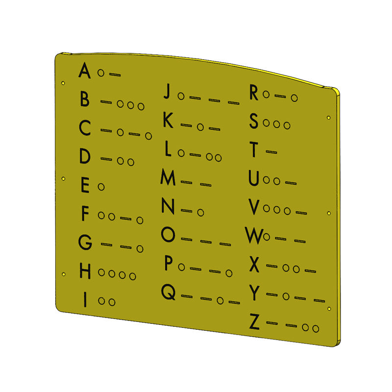espas fence panel with Morse code