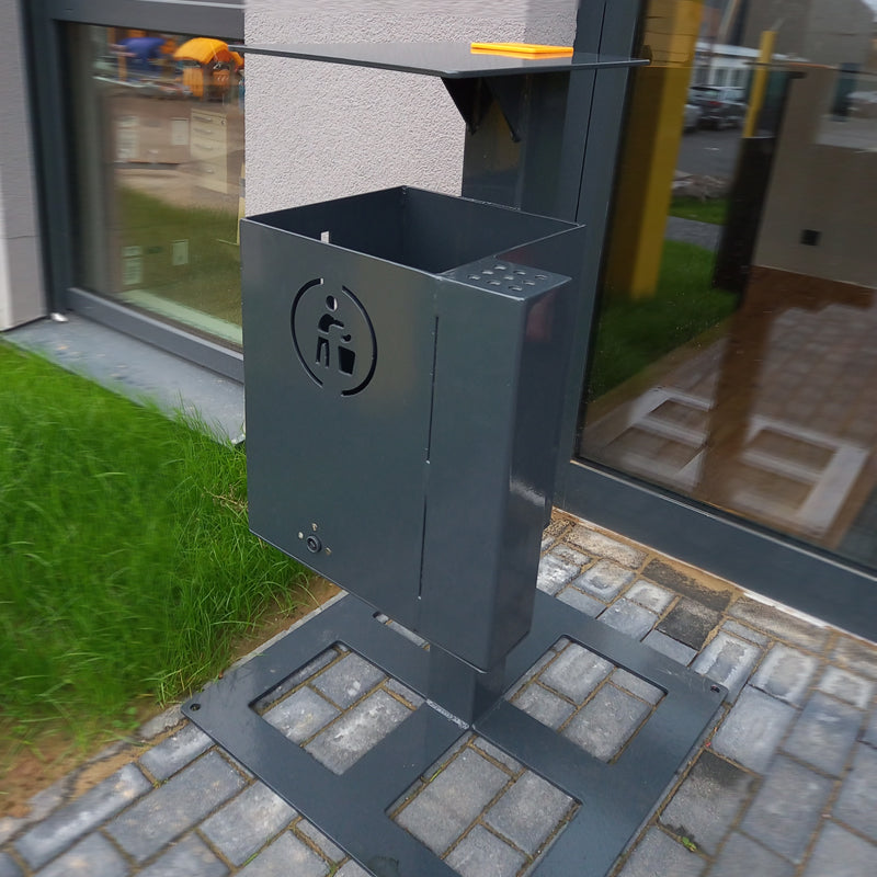 espas Exklusiv Abfallbehälter mit Ascher, anthrazit