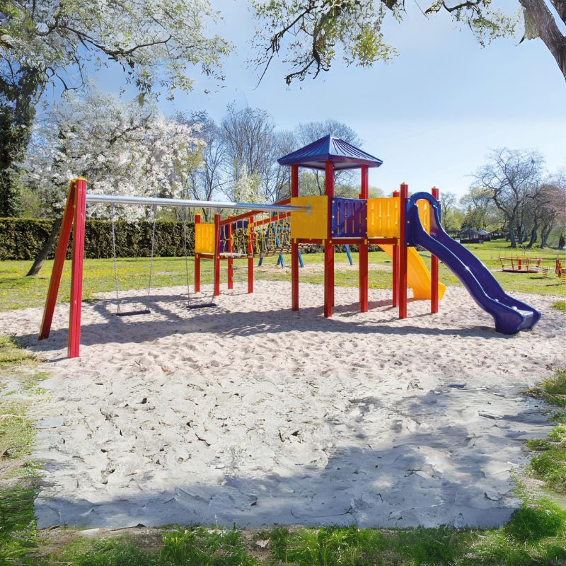 espas Turmkombination Neapel mit Doppelschaukel, Aluminium rot