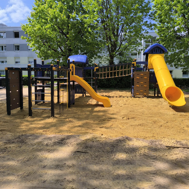 espas Turmkombination Amstermax, Aluminiumpfosten anthrazit, Anbauteile blau